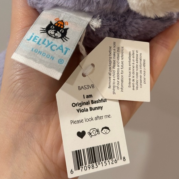 Jellycat Bashful Viola Bunny (Medium) NWT HTF - Picture 4 of 4